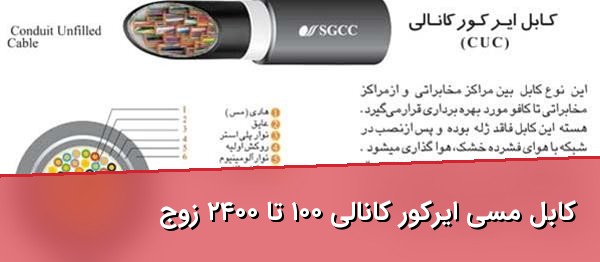 کابل مسی ایرکور کانالی ۱۰۰ تا ۲۴۰۰ زوج